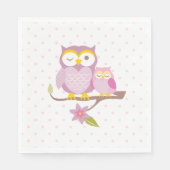 Serviette En Papier Notre Bébé Douce Chouette Baby shower Napkin (Devant)