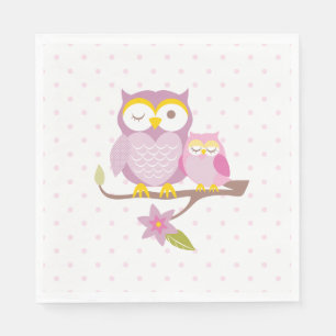Serviette En Papier Notre Bébé Douce Chouette Baby shower Napkin