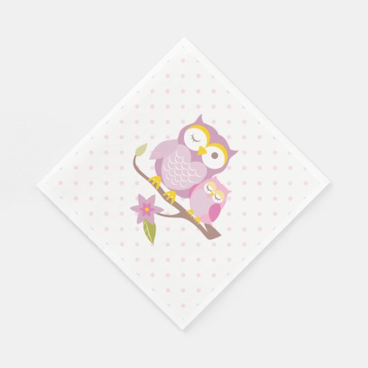 Serviette En Papier Notre Bébé Douce Chouette Baby shower Napkin (Coin)