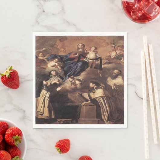 Serviette En Papier Notre-Dame du Mont Carmel 1641 (En situation)