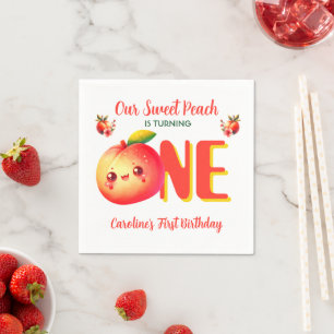 Serviette En Papier Notre douce petite pêche d'anniversaire