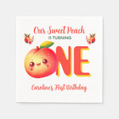 Serviette En Papier Notre douce petite pêche d'anniversaire (Devant)