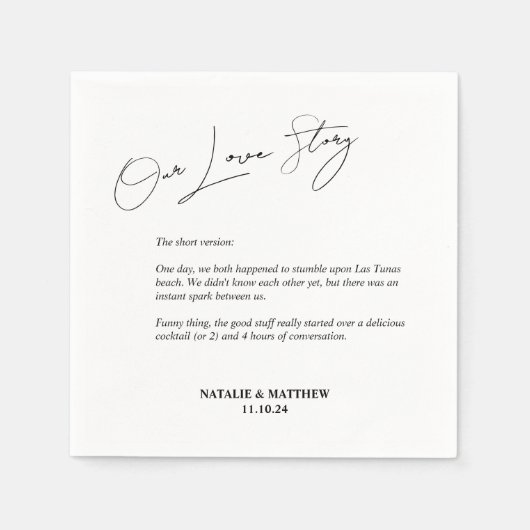 Serviette En Papier Notre histoire d'amour Mariage serviettes (Devant)
