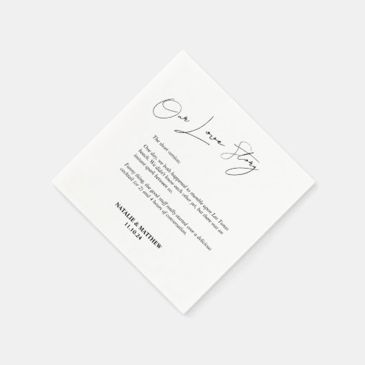 Serviette En Papier Notre histoire d'amour Mariage serviettes (Coin)