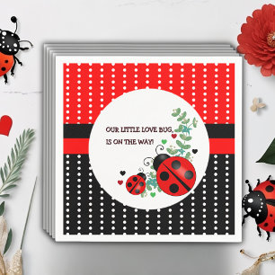 Serviette En Papier Notre petit amour Bug rouge Baby shower noir