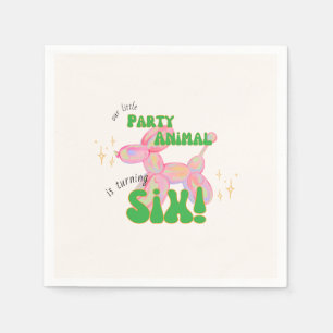 Serviette En Papier Notre petit animal de ballon de fête 6e anniversai