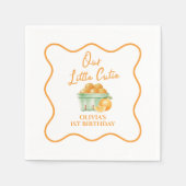 Serviette En Papier Notre petit anniversaire orange (Devant)