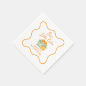 Serviette En Papier Notre petit anniversaire orange (Coin)
