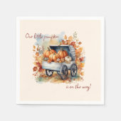 Serviette En Papier Notre petit Baby shower d'automne Citrouille Neutr (Devant)