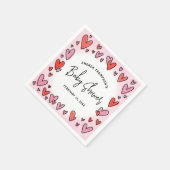Serviette En Papier Notre petit Baby shower de coeur Saint-Valentin (Coin)