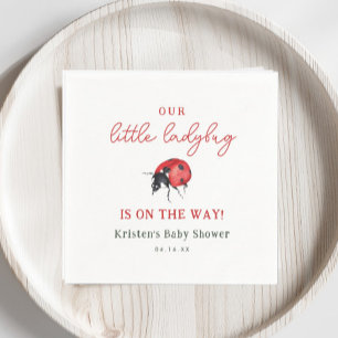 Serviette En Papier Notre petit Baby shower de fille Ladybug