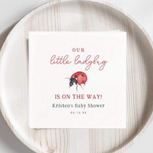 Serviette En Papier Notre petit Baby shower de fille Ladybug