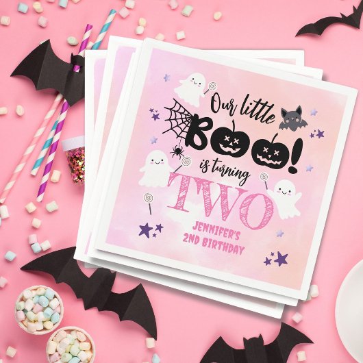 Serviette En Papier Notre Petit Boo A Deux Ans ! Anniversaire d'Hallow
