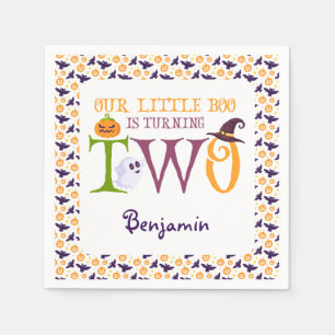 Serviette En Papier Notre Petit Boo Turner Deux Halloween 2e Anniversa