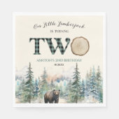 Serviette En Papier Notre petit bûcheron Ours 2e fête d'anniversaire (Devant)