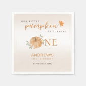 Serviette En Papier Notre Petit Citrouille Automne automne 1er anniver (Devant)