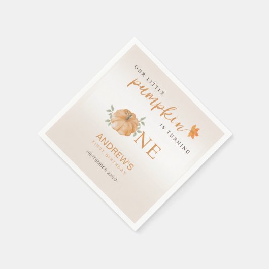 Serviette En Papier Notre Petit Citrouille Automne automne 1er anniver (Coin)