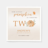 Serviette En Papier Notre Petit Citrouille Automne Automne 2e Annivers (Devant)