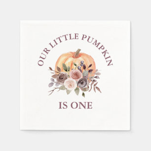 Serviette En Papier Notre petit Citrouille automne fleuri premier anni