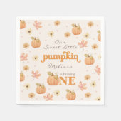 Serviette En Papier Notre Petit Citrouille Automne Orange Girl Premier (Devant)
