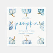 Serviette En Papier Notre Petit Citrouille Bleu Blanc Automne Fête d'A (Devant)