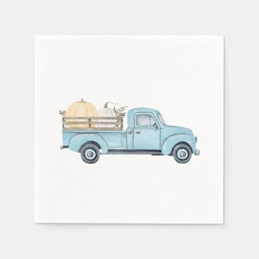 Serviette En Papier Notre petit Citrouille/Camion bleu serviettes d'an (Devant)