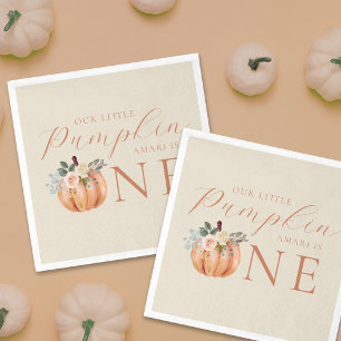 Serviette En Papier Notre petit Citrouille est un 1er anniversaire