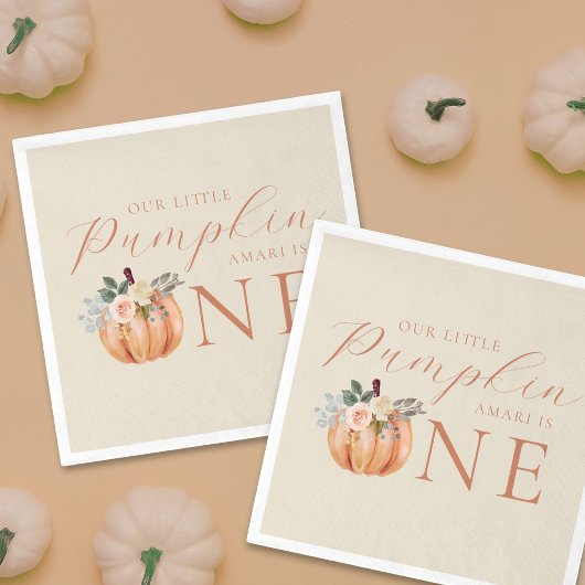 Serviette En Papier Notre petit Citrouille est un 1er anniversaire