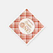 Serviette En Papier Notre Petit Citrouille Floral Plaid 1er anniversai (Coin)