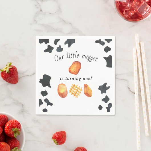 Serviette En Papier Notre Petit Nugget devient un Anniversaire de enfa (En situation)