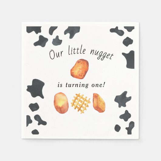 Serviette En Papier Notre Petit Nugget devient un Anniversaire de enfa (Devant)