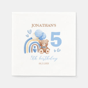 Serviette En Papier Notre petit ours mignon arc-en-ciel Balloon Annive
