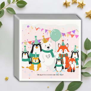 Serviette En Papier Notre Petit Petit Cub   Baby shower des animaux de