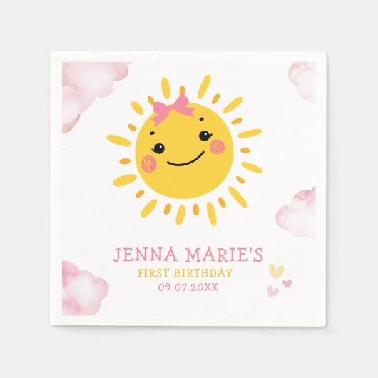 SERVIETTE EN PAPIER NOTRE PETIT SOLEIL EN FAIT UN (Devant)