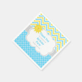 Serviette En Papier Notre petit Sunshine Blue et Jaune fête d'annivers (Coin)