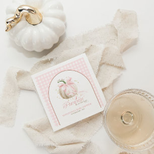 Serviette En Papier Notre petite citrouille personnalisée en vichy ros