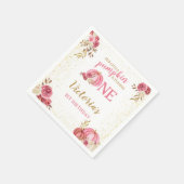 SERVIETTE EN PAPIER NOTRE PETITE COULEUR D'EAU ROSE CITROUILLE 1ER ANN (Coin)