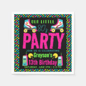 Serviette En Papier notre petite fête d'anniversaire Retro Neon 80's (Devant)