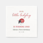 Serviette En Papier Notre Petite Fille de Ladybug 1ère fête d'annivers (Devant)