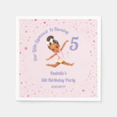 Serviette En Papier Notre Petite Gymnaste Fait 5 Anniversaires Roses (Devant)