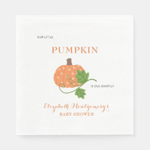 Serviette En Papier Notre Petite Invitation Baby shower Citrouille