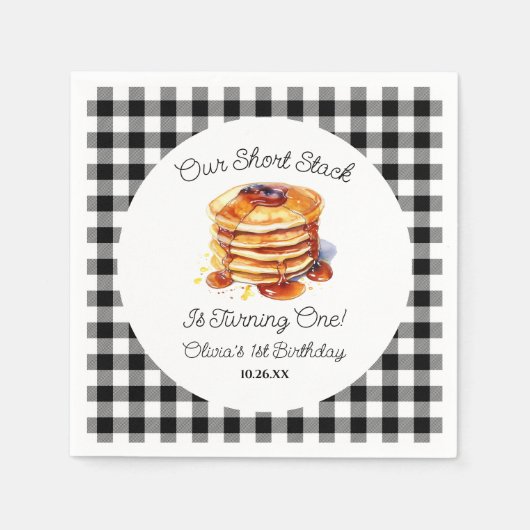Serviette En Papier Notre petite pile Pancakes Petit-déjeuner Annivers (Devant)