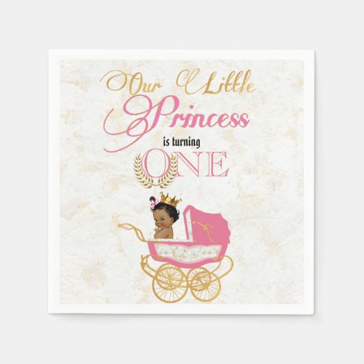 Serviette En Papier Notre petite princesse royale 1er anniversaire (Devant)