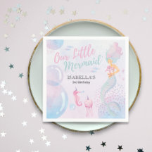 Notre Petite Sirène Papier d'Anniversaire Napkin