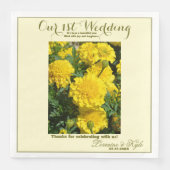 Serviette En Papier Notre premier anniversaire Mariage Carnation jaune (Devant)