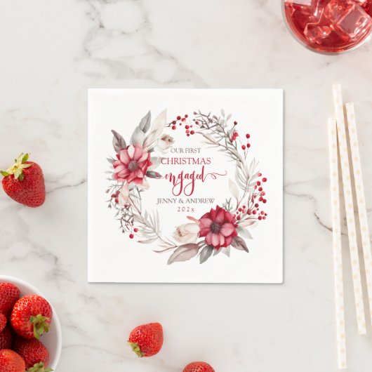 Serviette En Papier Notre première couronne de Noël (En situation)