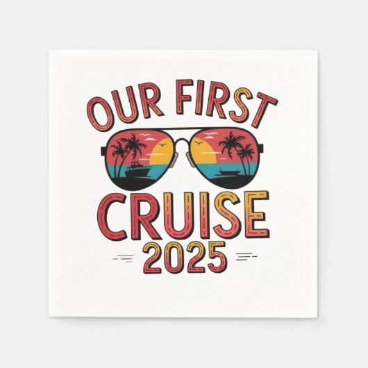 Serviette En Papier Notre première croisière 2025 - Correspondance de (Devant)
