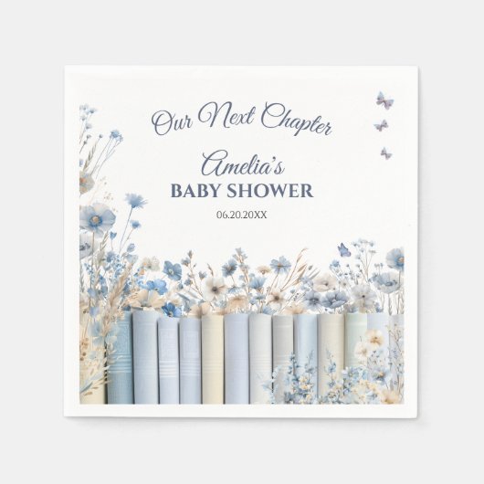 Serviette En Papier Notre prochain chapitre Doux Azure Literary Bloom (Devant)