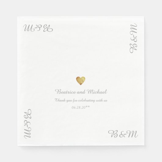 Serviette En Papier Notre Réception De Mariage (Devant)