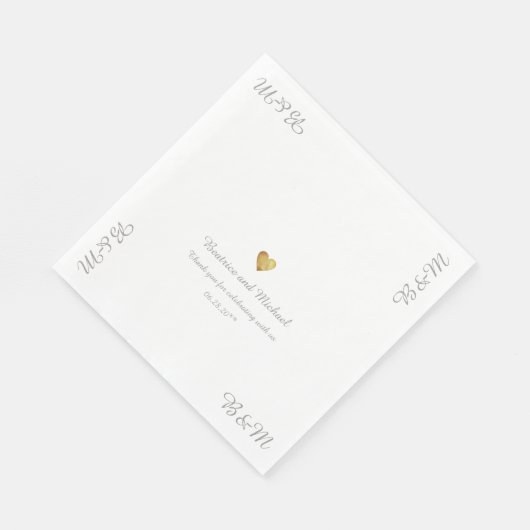 Serviette En Papier Notre Réception De Mariage (Coin)